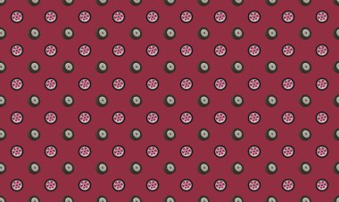 Farklı aksesuarlara sahip renkli arkaplan