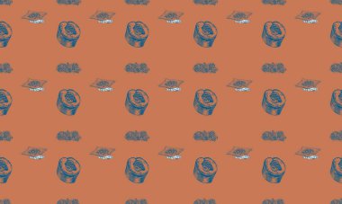 Farklı aksesuarlara sahip renkli arkaplan