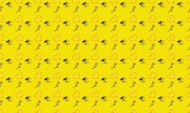 Farklı aksesuarlara sahip renkli arkaplan