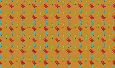 Farklı aksesuarlara sahip renkli arkaplan