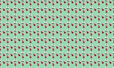 Farklı aksesuarlara sahip renkli arkaplan