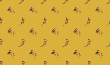 Farklı aksesuarlara sahip renkli arkaplan