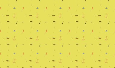 Farklı aksesuarlara sahip renkli arkaplan