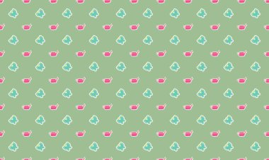 Farklı aksesuarlara sahip renkli arkaplan