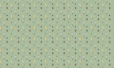 Farklı aksesuarlara sahip renkli arkaplan