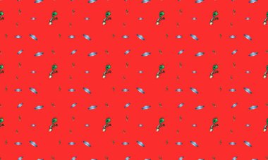 Farklı aksesuarlara sahip renkli arkaplan