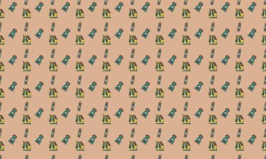 Farklı aksesuarlara sahip renkli arkaplan