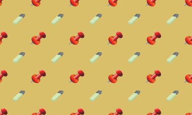 Farklı aksesuarlara sahip renkli arkaplan