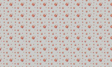 Farklı aksesuarlara sahip renkli arkaplan