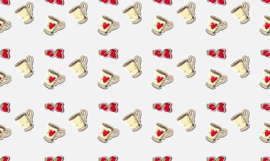 Farklı aksesuarlara sahip renkli arkaplan