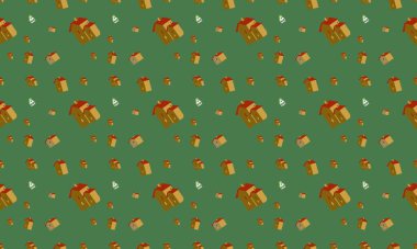 Farklı aksesuarlara sahip renkli arkaplan