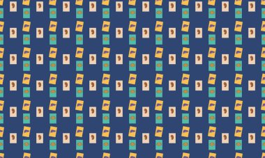 Farklı aksesuarlara sahip renkli arkaplan