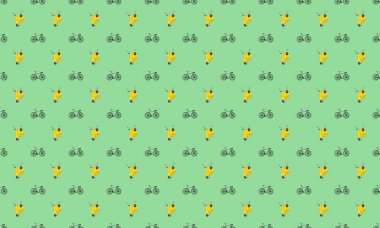 Farklı aksesuarlara sahip renkli arkaplan