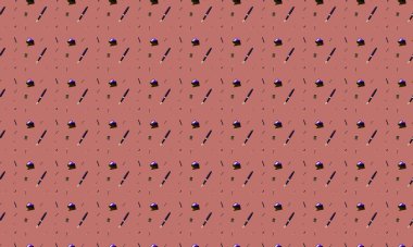 Farklı aksesuarlara sahip renkli arkaplan