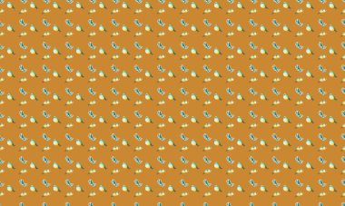 Farklı aksesuarlara sahip renkli arkaplan