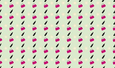 Farklı aksesuarlara sahip renkli arkaplan