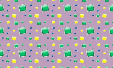 Farklı aksesuarlara sahip renkli arkaplan