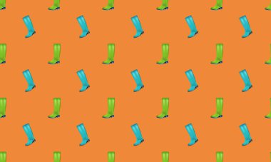 Farklı aksesuarlara sahip renkli arkaplan