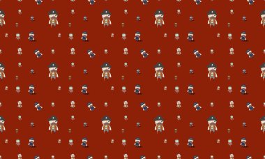 Farklı aksesuarlara sahip renkli arkaplan