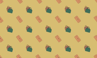 Farklı aksesuarlara sahip renkli arkaplan