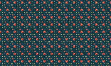 Farklı aksesuarlara sahip renkli arkaplan