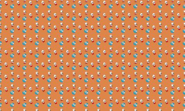 Farklı aksesuarlara sahip renkli arkaplan