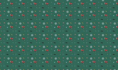 Farklı aksesuarlara sahip renkli arkaplan