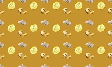 Farklı aksesuarlara sahip renkli arkaplan