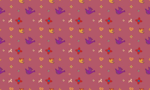 Цветной фон с различными аксессуарами