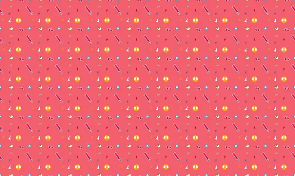 Farklı aksesuarlara sahip renkli arkaplan