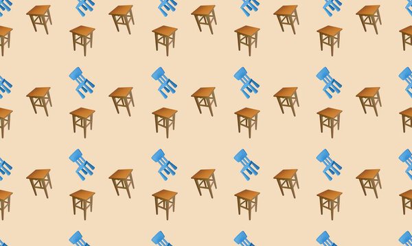 Colored background with different accessories