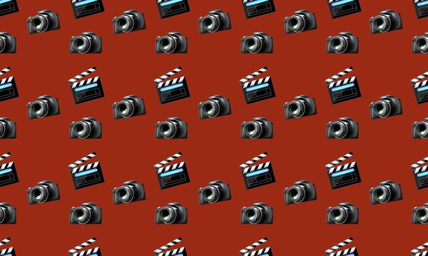 Цветной фон с различными аксессуарами