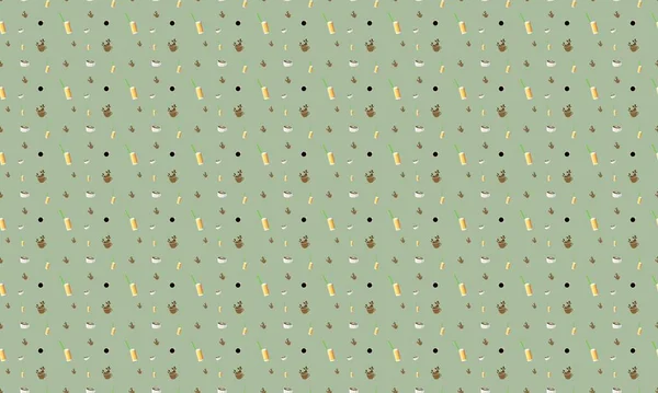 Farklı aksesuarlara sahip renkli arkaplan