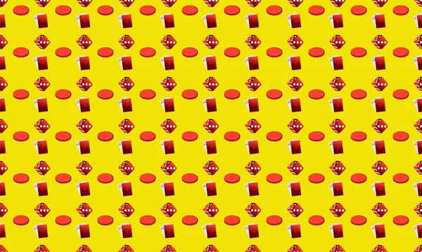 Farklı aksesuarlara sahip renkli arkaplan