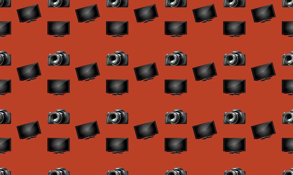 Цветной фон с различными аксессуарами