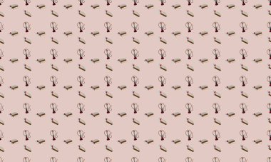 Farklı aksesuarlara sahip renkli arkaplan