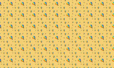 Farklı aksesuarlara sahip renkli arkaplan