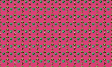 Farklı aksesuarlara sahip renkli arkaplan