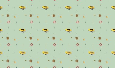 Farklı aksesuarlara sahip renkli arkaplan