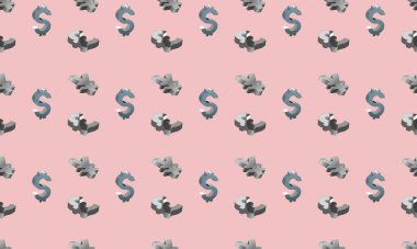 Farklı aksesuarlara sahip renkli arkaplan