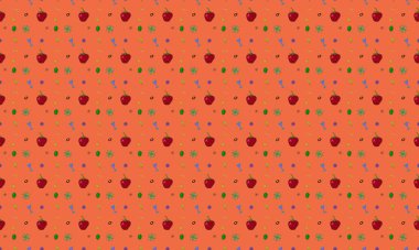 Farklı aksesuarlara sahip renkli arkaplan