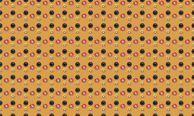 Farklı aksesuarlara sahip renkli arkaplan