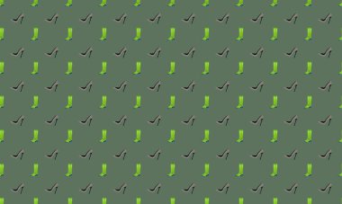 Farklı aksesuarlara sahip renkli arkaplan