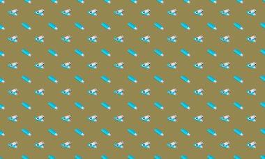 Farklı aksesuarlara sahip renkli arkaplan