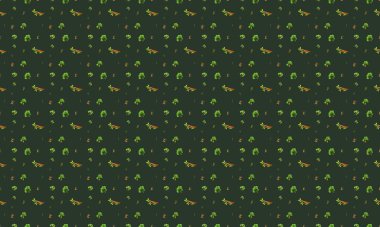 Farklı aksesuarlara sahip renkli arkaplan