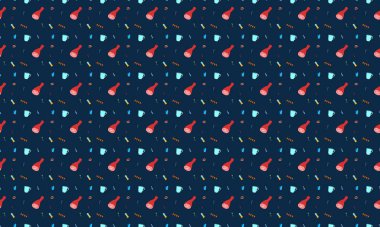 Farklı aksesuarlara sahip renkli arkaplan