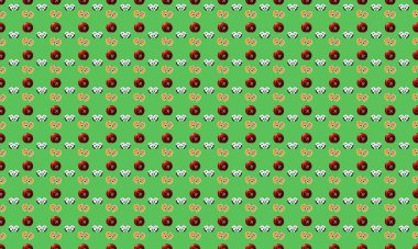 Farklı aksesuarlara sahip renkli arkaplan