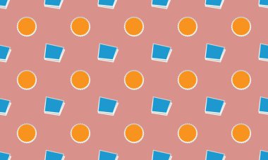 Farklı aksesuarlara sahip renkli arkaplan