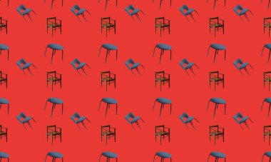 Farklı aksesuarlara sahip renkli arkaplan