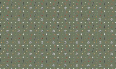 Farklı aksesuarlara sahip renkli arkaplan